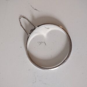 Sterling Silver Bangle Bracelet Hinged Hinge Filigree Engraved Thailand 925